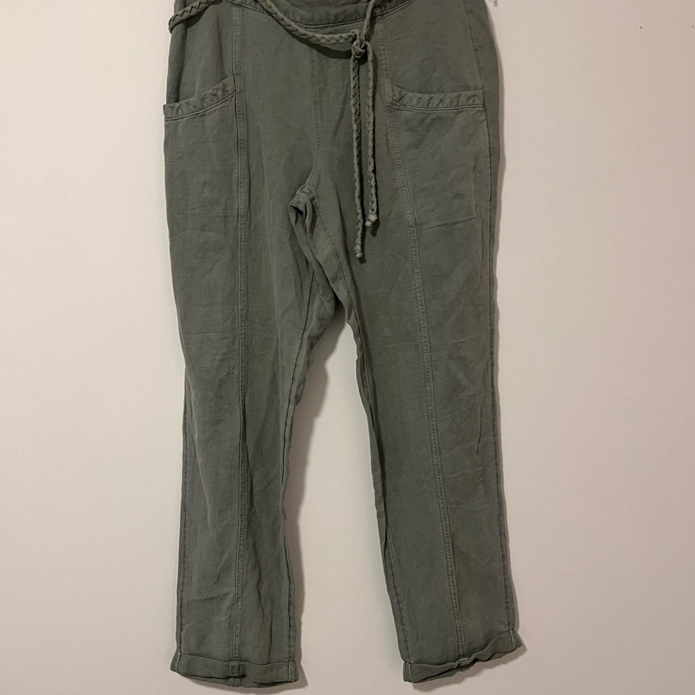 Linen green pants Pants